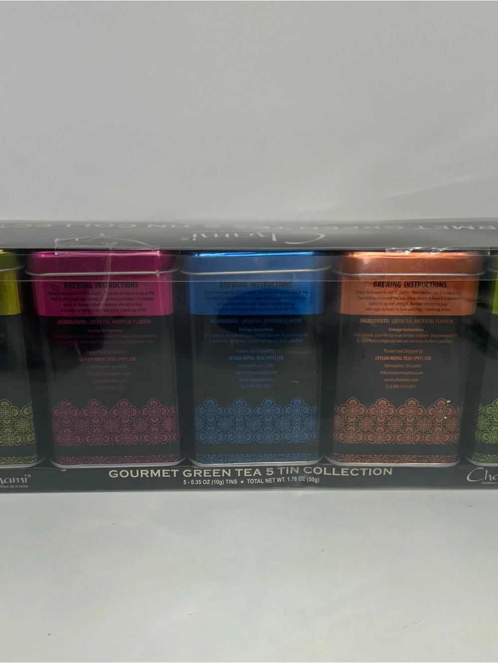 Chami Gourmet Green Tea 5 Tin Collection Premium Quality Tea Collectible Tin New